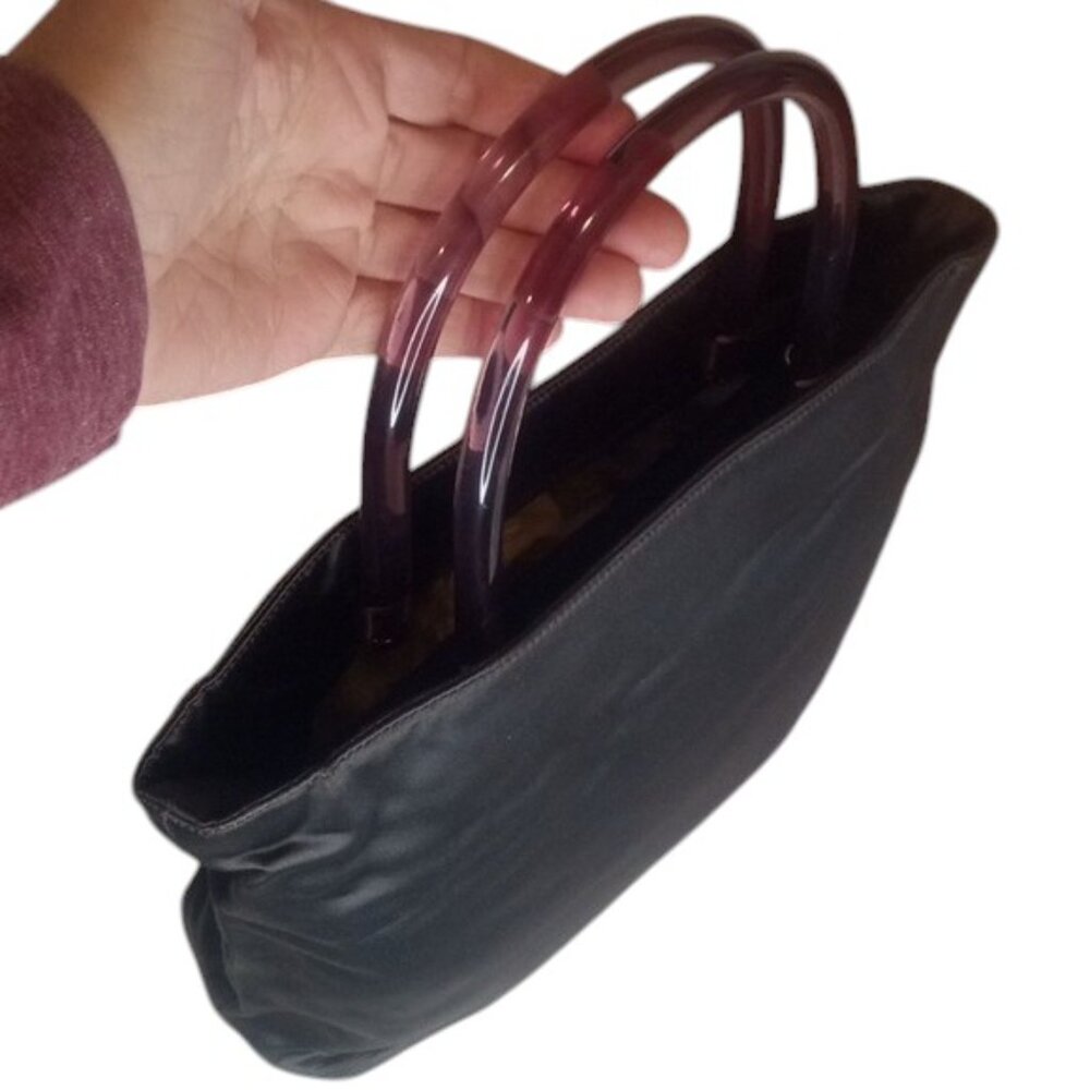 Prada Milano Mini Lucite Handle Satin Tote | GUC - Picture 1 of 12